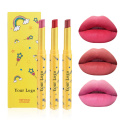 New arrival private label 3 in 1 custom logo waterproof long lasting matte lip stick for lady makeup